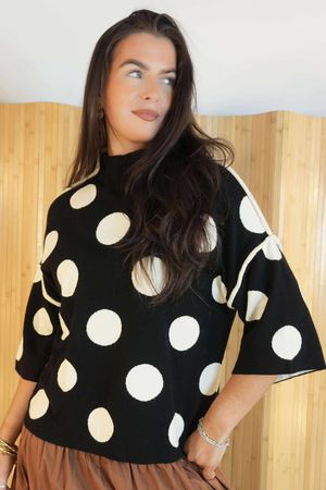 Robanne soft Stretch Party Knit Polka Black /5=
